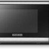 BLACK+DECKER EM720CB7 Digital Microwave Oven with Turntable Push-Button Door, Child Safety Lock, 700W, Stainless Steel, 0.7 Cu.ft