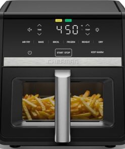 Chefman Air Fryer 9 Qt | TurboFry 7-in-1 High-Powered 450°F Cooking for Crispier and Even Results | XL Basket with Viewing Window | Air Fry, Bake, Broil, Reheat, Dehydrate, Defrost, Keep Warm