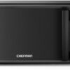 Chefman Countertop Microwave Oven 0.7 Cu. Ft., 700 Watts with 10 Power Levels, 6 Cooking Presets with One-Touch Express Cook, Eco Mode, Child Safety Lock, & Mute Button - Black