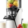 EanOruus Juicer Machines, 3-in-1 Cold Press Juicer with 6.5" Extra Large Chute, 100oz Large Capacity, AC Motor, Makes Juice, Nut Milk & Sorbet, Bright White